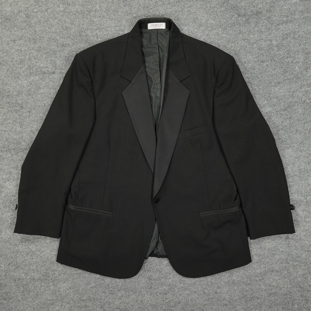 Lord West Tuxedo Jacket Mens 46 Short Black Peak Lapel One Button Made USA